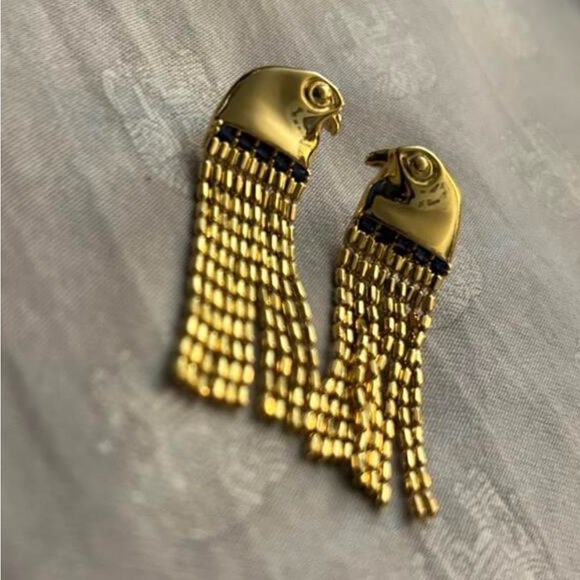 Eagle Plume~ Hawk Falcon Raptor Bird of Prey Chain Fringe Tassel Trim 22K Dangle - Picture 11 of 16